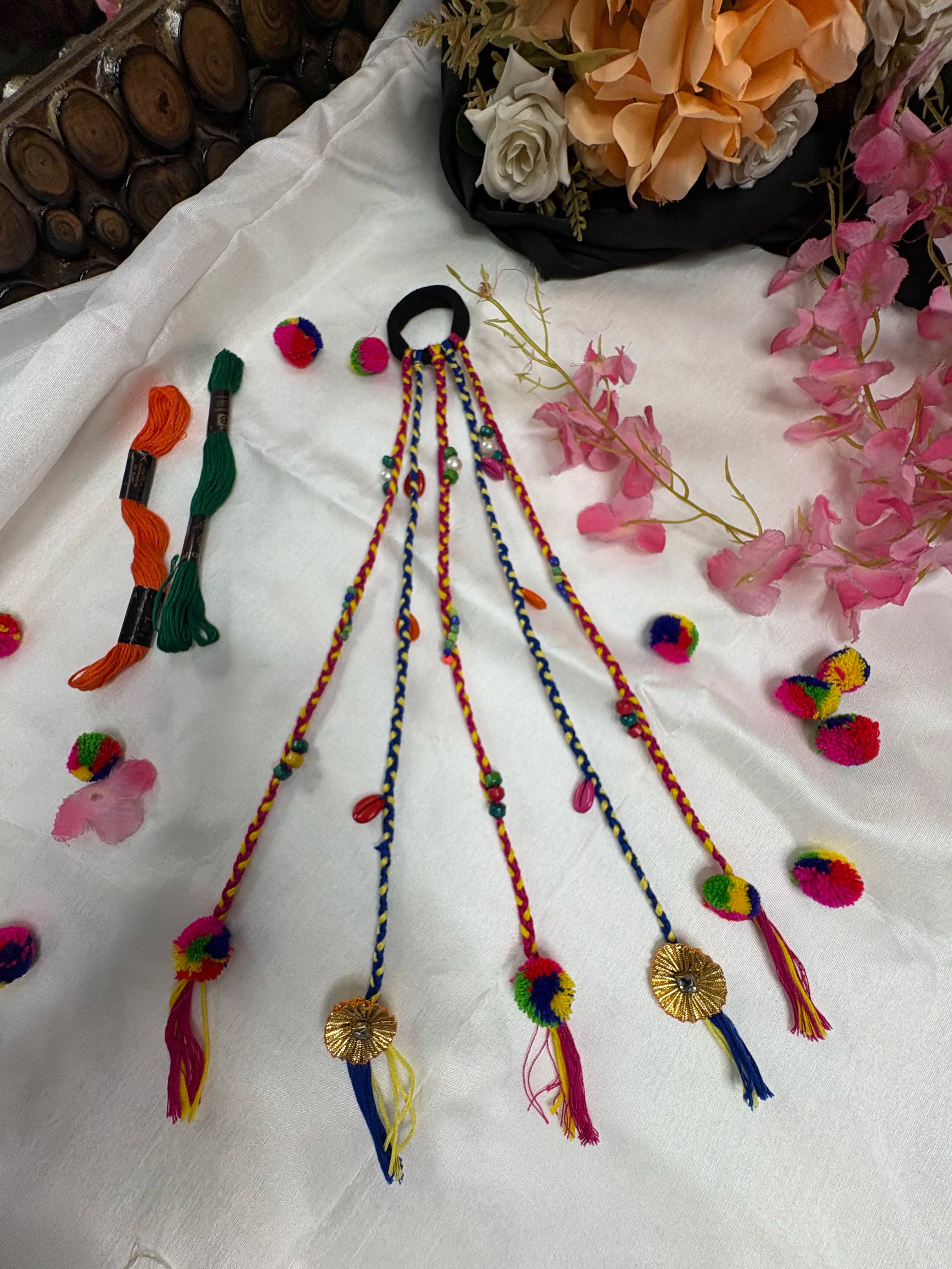 Laal gulabi Hair Charm