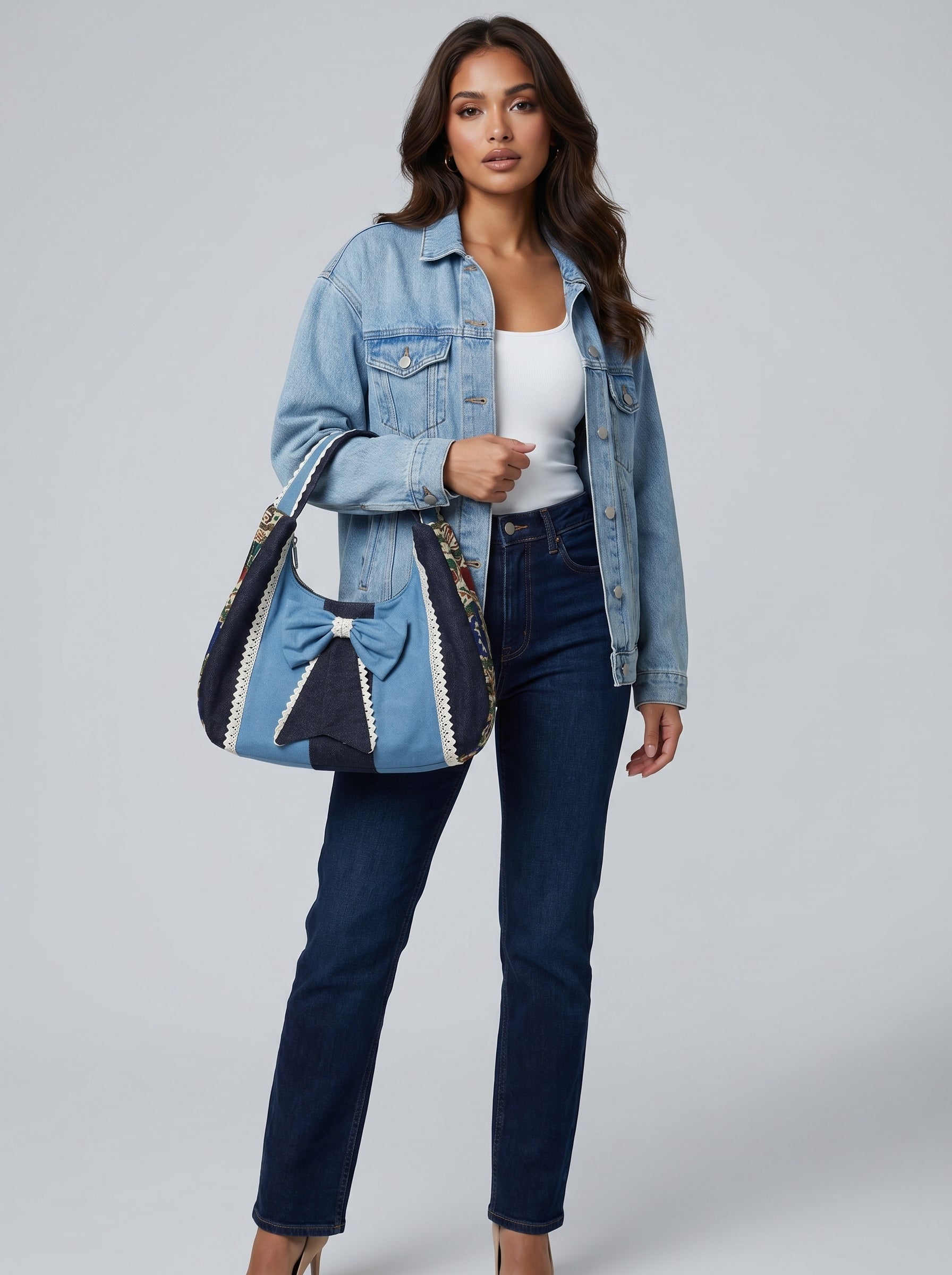 INDIGO BOW SHOULDER BAG