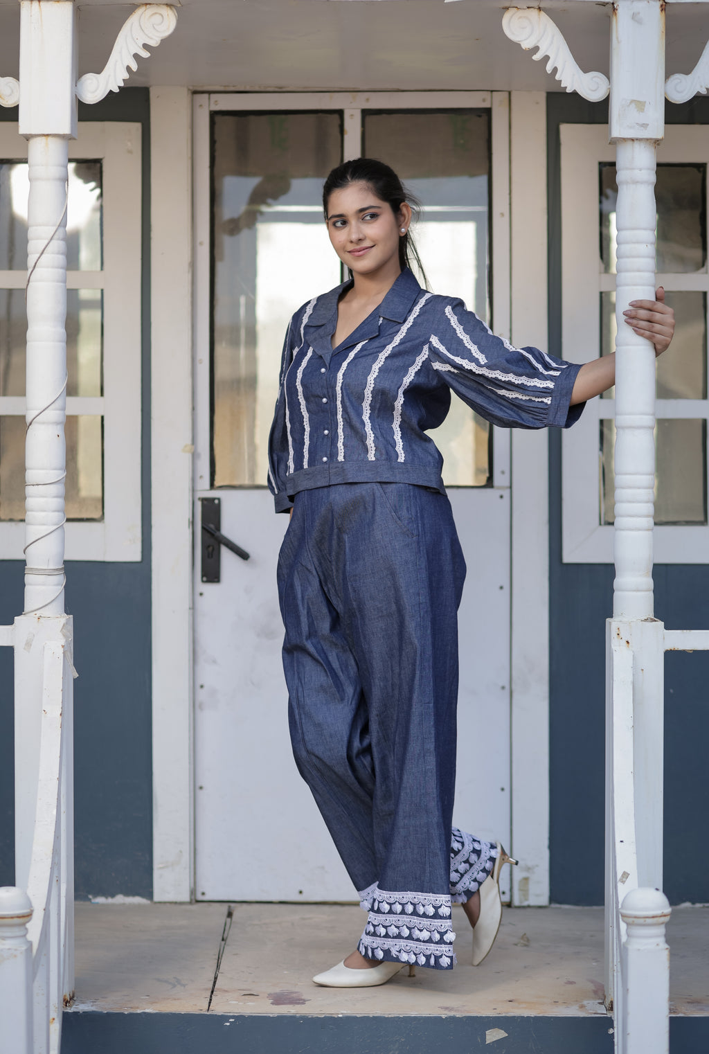INDIGO LACE CO ORD SET