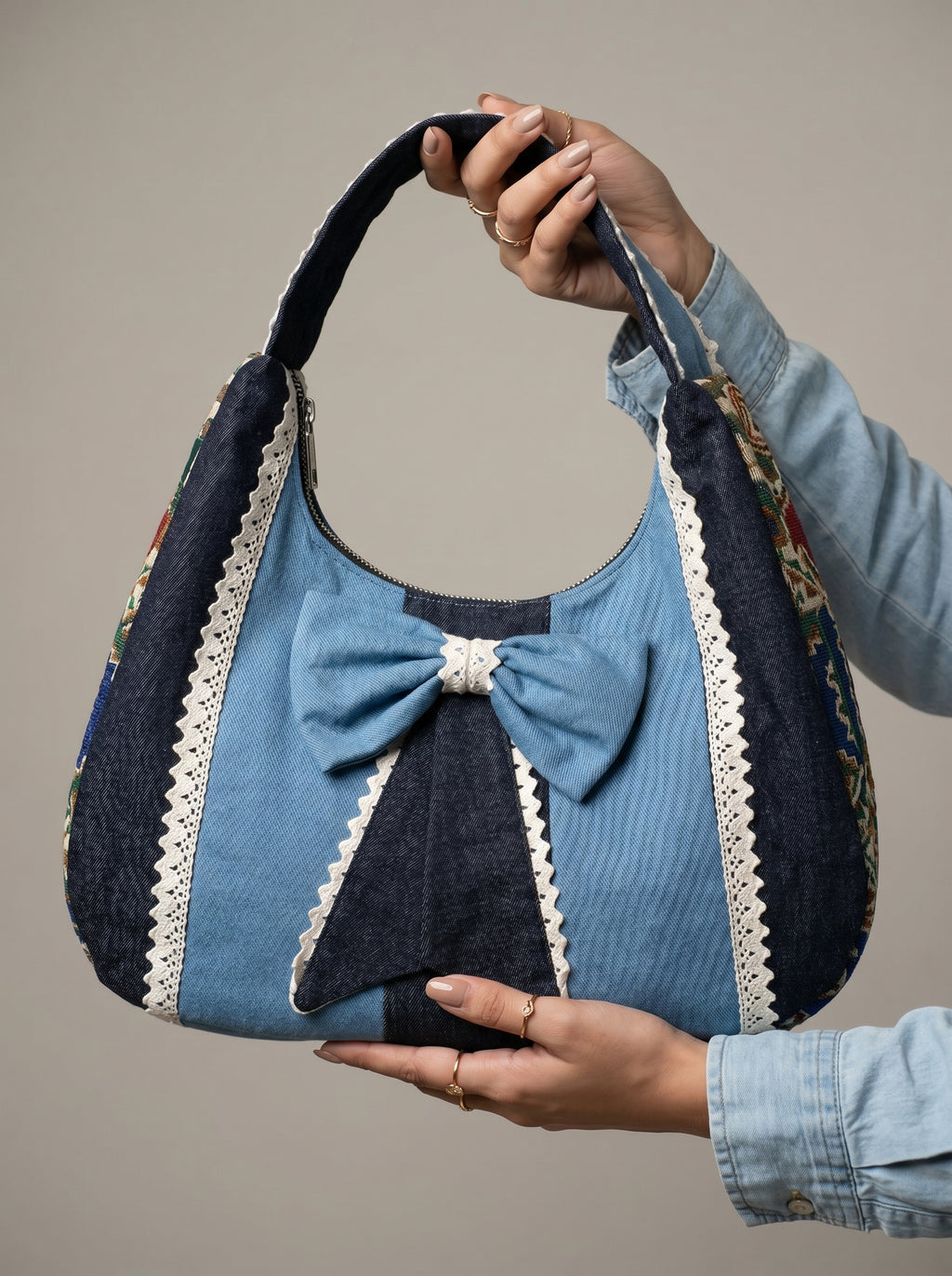INDIGO BOW SHOULDER BAG