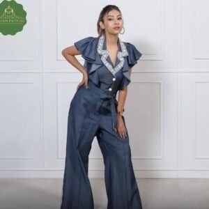 Denim jump suit