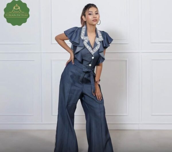 Denim jump suit