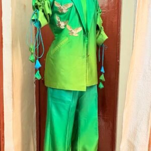 Green three pis blazer set