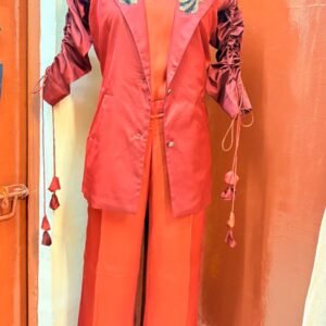 Brown three pis blazer coord set