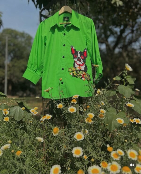 Green Women Shirt Top - Image 2