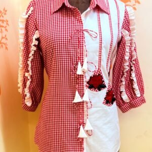 Women check shirt top