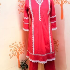 Pink Lace kurti set