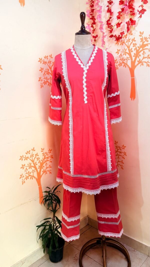 Pink Lace kurti set