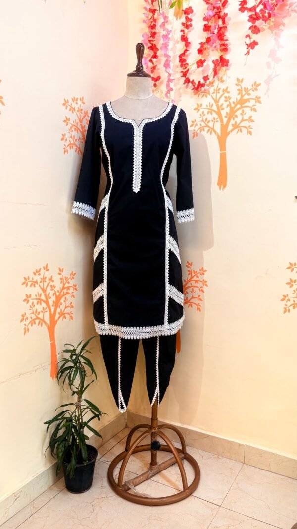 Black Lace work kurti set
