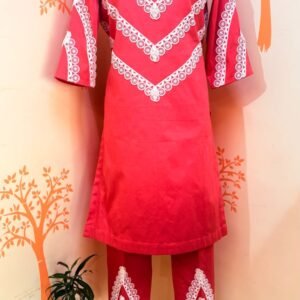 Pink Lace work kurti set