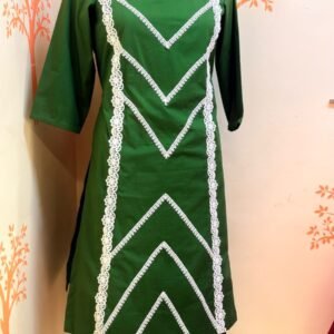 Green Lace work kurti set