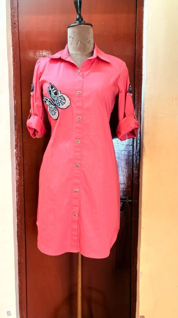 Pink Knee Length Kurti Dress - Image 2