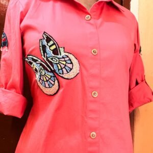 Pink Knee Length Kurti Dress