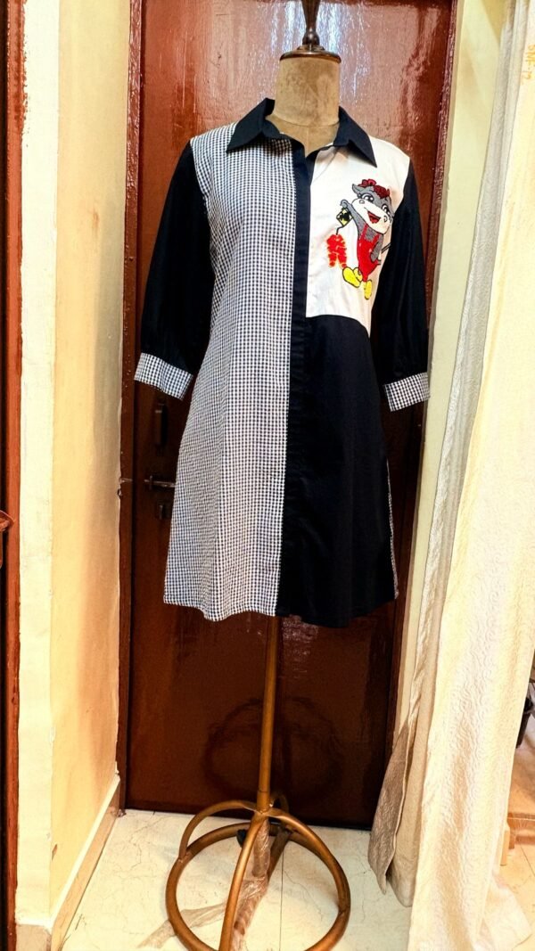 Black And White Check Tunic  Dress - Image 2