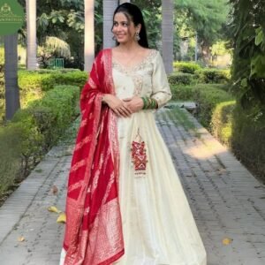 Ivory floor length anarkali dress