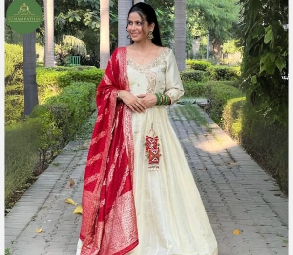Ivory floor length anarkali dress