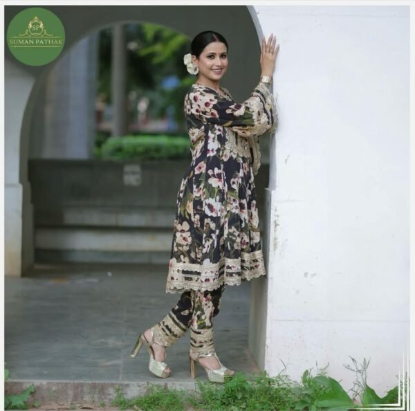 BLack floral kali dress - Image 2