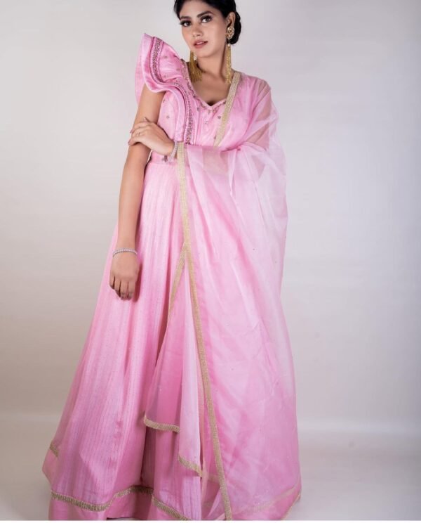 Pink Anarkali dress - Image 4